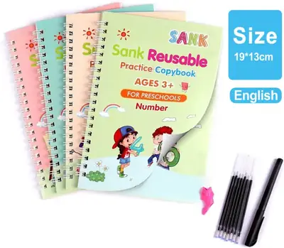 Magic Practice Copybook Set 4 Books, Magic Pen & 10 Ink Refills thumbnail 4