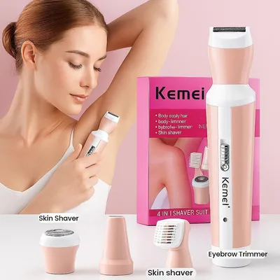 Kemei-3024 4 in 1 Rechargeable Hair Trimmer, Female Grooming kit, Facial Shaver,Eyebrow Trimmer,Bikini Trimmer thumbnail 2