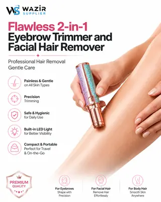 Rechargeable Women's Eyebrows & Facial Hair Trimmer thumbnail 4