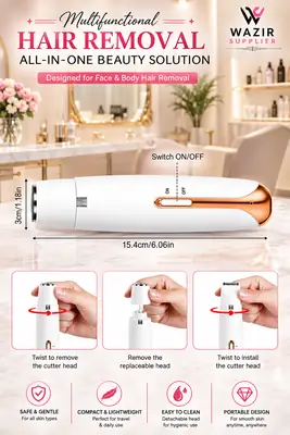 Rechargeable Women's Eyebrows & Facial Hair Trimmer thumbnail 3