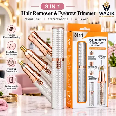 Rechargeable 3 In 1 Women's Eyebrows & Facial Hair Trimmer