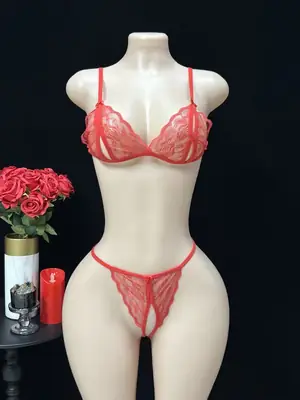 Polyester Lace Work Light Weight Bikini Set thumbnail 2
