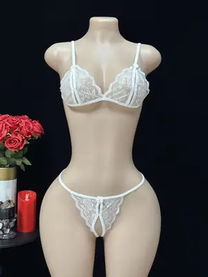 Polyester Lace Work Light Weight Bikini Set