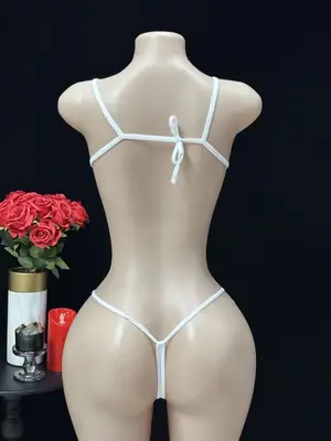 Polyester Lace Work Light Weight Bikini Set thumbnail 2