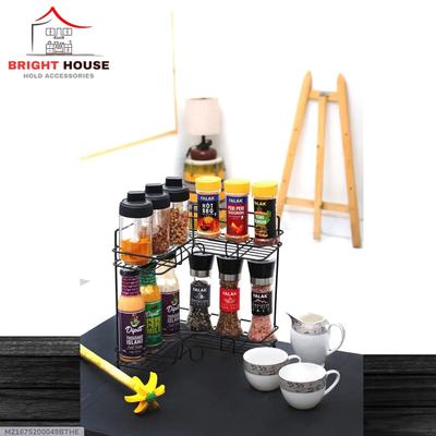 Black Metal Spices Rack for Kitchen Living Room RV thumbnail 3