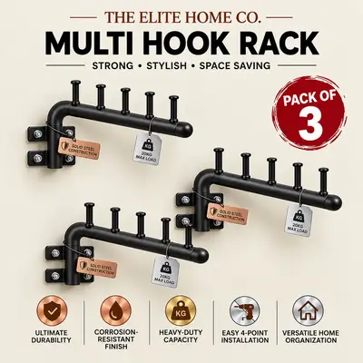 Pack Of 3 Wall Mounted Cloth Hanging Stand