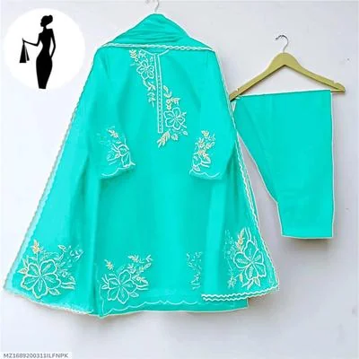 3 Pcs Women's Stitched Embroidered Suit thumbnail 3