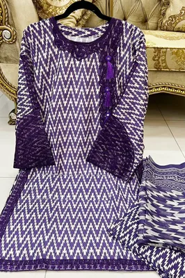3 Pcs Women's Stitched Dobby Lawn Printed Suit thumbnail 2