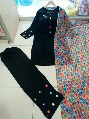 3 Pcs Women's Stitched Dobby Lawn Sheesha Work Suit thumbnail 2
