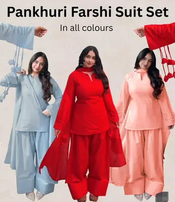 3 Pcs Women's Stitched Linen Plain Suit thumbnail 2