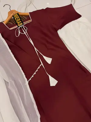 3 Pcs Women's Stitched Cotton Plain Suit thumbnail 6