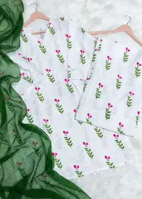 3 Pcs Women's Stitched Swiss Voile Printed Suit thumbnail 6
