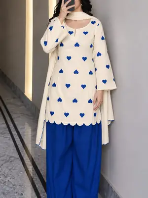 3 Pcs Women's Stitched Swiss Voile Printed Suit