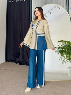 Blue Swiss Lawn Printed 2Pcs Women Co-Ord Set Medium thumbnail 2