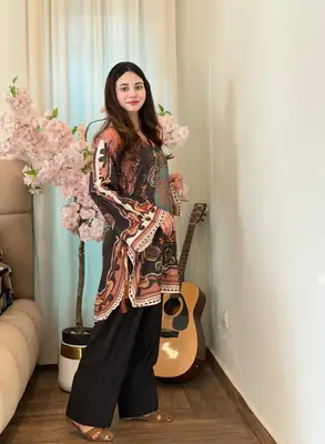 2 Pcs Women's Stitched Swiss Lawn Printed Co-Ord Set thumbnail 2