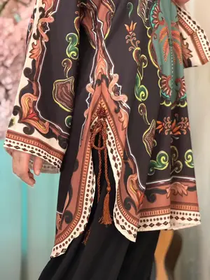 2 Pcs Women's Stitched Swiss Lawn Printed Co-Ord Set thumbnail 4