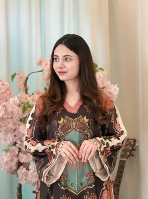 2 Pcs Women's Stitched Swiss Lawn Printed Co-Ord Set thumbnail 5