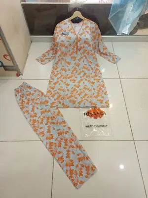 2 Pcs Women's Stitched Lawn Printed Shirt And Trouser thumbnail 2