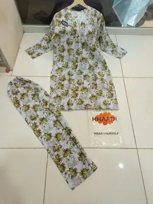 2 Pcs Women's Stitched Lawn Printed Shirt And Trouser thumbnail 2