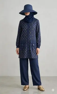 2 Pcs Women's Stitched Linen Printed Shirt And Trouser thumbnail 3