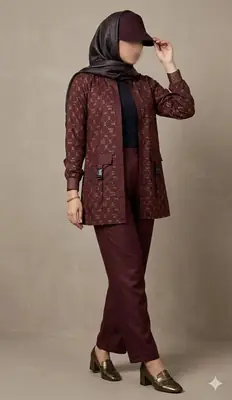 2 Pcs Women's Stitched Linen Printed Shirt And Trouser thumbnail 3