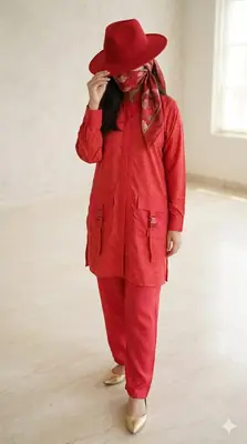 2 Pcs Women's Stitched Linen Printed Shirt And Trouser thumbnail 3