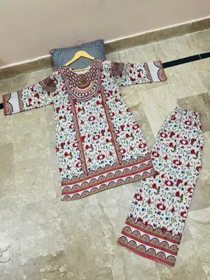 2 Pcs Women's Stitched Swiss Lawn Printed Co-Ord Set thumbnail 5