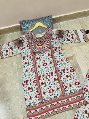 2 Pcs Women's Stitched Swiss Lawn Printed Co-Ord Set thumbnail 6