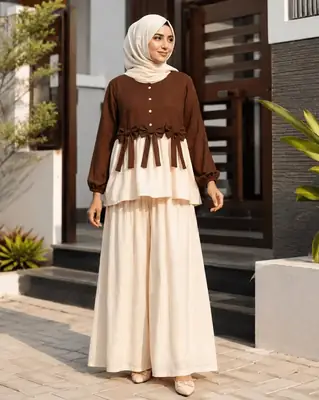 2 Pcs Women's Stitched Cotton Plain Shirt And Trouser