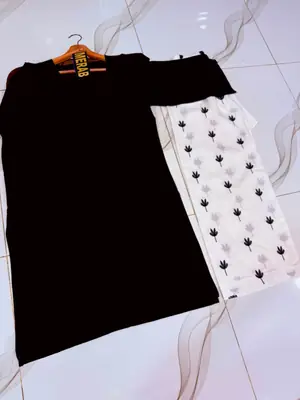 2 Pcs Women's Stitched Linen Embroidered Shirt And Trouser thumbnail 2
