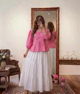 2 Pcs Women's Stitched Cotton Plain Co-Ord Set