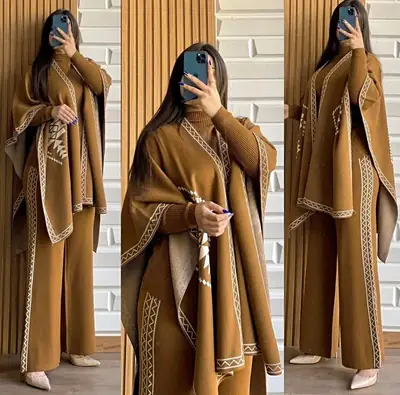 3 Pcs Women's Stitched Fleece Printed Tracksuit
