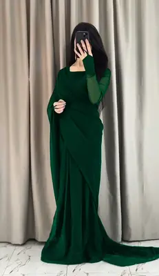 3 Pcs Women’s Chiffon Plain Stitched Saree