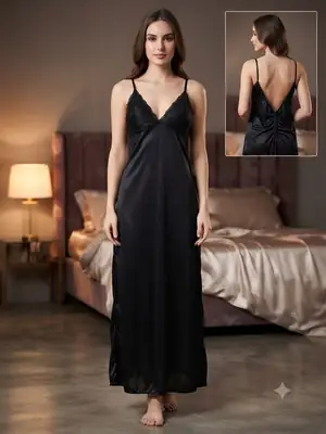 Jersey Embroidered Comfortable And Breathable Nightgown thumbnail 3