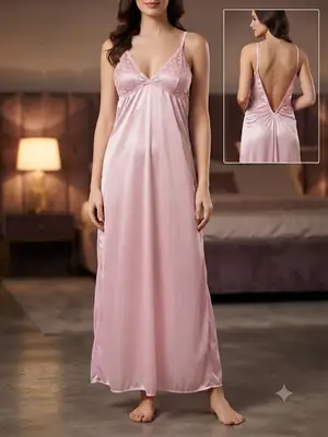 Jersey Embroidered Comfortable And Breathable Nightgown thumbnail 4