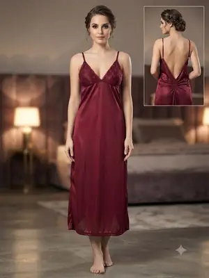 Jersey Embroidered Comfortable And Breathable Nightgown thumbnail 4