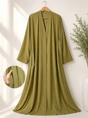 Georgette Plain Full Abaya thumbnail 4