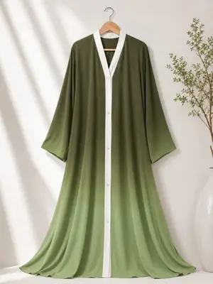 Georgette Plain Classic Abaya thumbnail 4