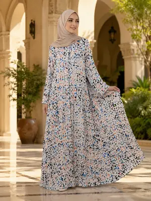 Georgette Printed Classic Abaya thumbnail 2