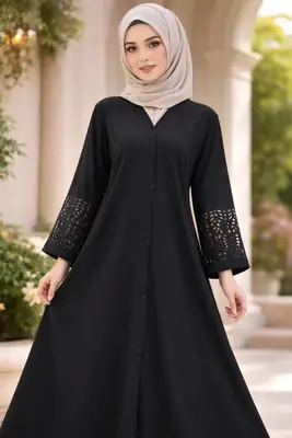 Georgette Plain Full Abaya thumbnail 3