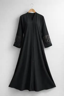 Georgette Plain Full Abaya thumbnail 5