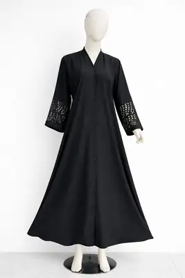 Georgette Plain Full Abaya thumbnail 6