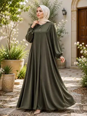 Nida Plain Classic Abaya thumbnail 3
