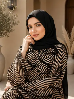 Georgette Printed Classic Abaya thumbnail 2