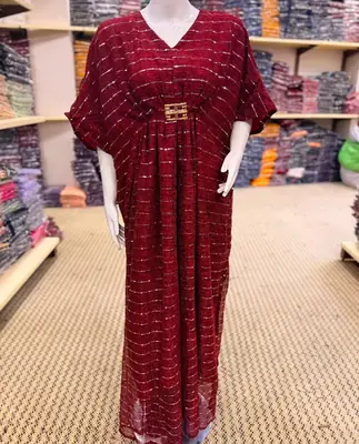 1 Pc Women's Stitched Moonlight Applique Kaftan thumbnail 2