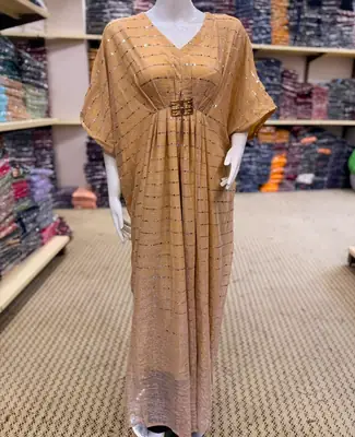 1 Pc Women's Stitched Moonlight Applique Kaftan thumbnail 2