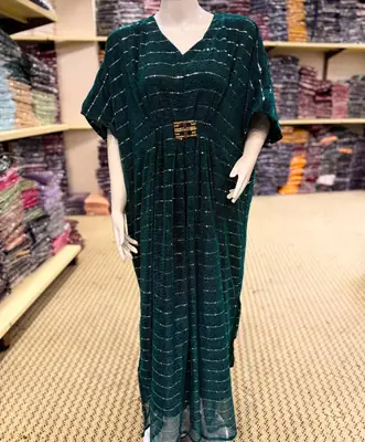 1 Pc Women's Stitched Moonlight Applique Kaftan thumbnail 2