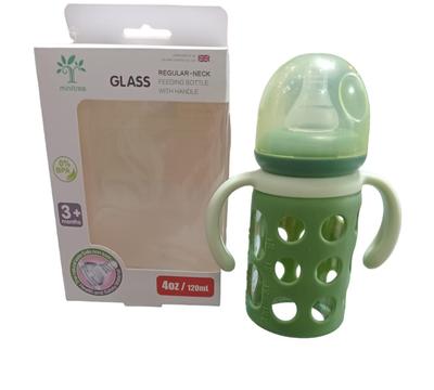 Baby Glass Feeder Bottle With Handle, 120 ML