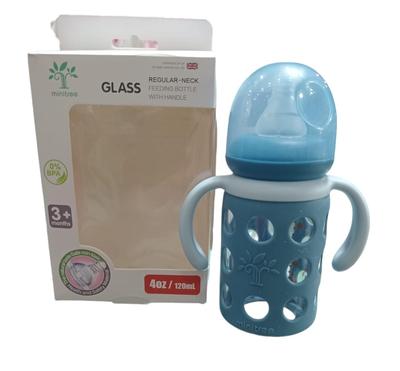 Baby Glass Feeder Bottle With Handle, 120 ML