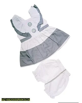 Baby Girl Cotton Frock & Shorts Set 1-3M thumbnail 4